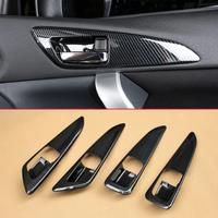 Carbon Fiber Interior Door Handle Surrounds Cover Trims For Mitsubishi Eclipse Cross 2018-2024