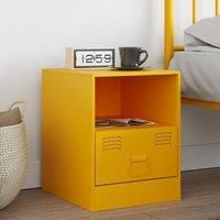Bedside Cabinet Mustard Yellow 34.5x39x44 cm Steel