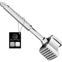Meat Tenderizer Mallet Stainless Steel, Premium Meat Hammer Tenderizer, Kitchen Meat Mallet for Chicken, Conch, Veal Cutlets, Beef & Steak, Meat Pounder Flattener, Non-Slip Grip with 5 Years Warranty