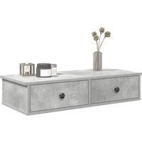 Wall Shelf with Drawers Concrete Grey 80x31x17 cm Engineered Wood