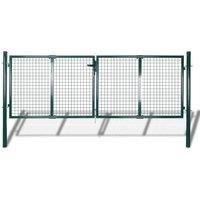 Fence Gate Steel 306x150 cm Green