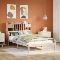 Bookcase Bed without Mattress 135x190 cm Double Solid Wood Pine