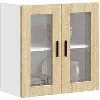 Kitchen Wall Cabinet with Glass Door Porto Sonoma Oak