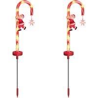 Solar Christmas Santa Candy Cane Lights - 1 Or 2!