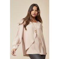 Relaxed Fit Long Sleeves Frilled Front Tunic Top