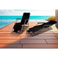 2-Pack Outdoor 2-In-1 Sunlounger - 3 Options - Black