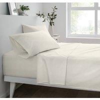Smart Living Polycotton Bed Linen Luxury Fitted Bedsheet or Pillowcase Non Iron in Ivory | Size: Standard Pillow Case
