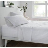 Smart Living Polycotton Bed Linen Luxury Fitted Bedsheet or Pillowcase Non Iron in White | Size: Standard Pillow Case