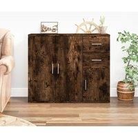 Sideboard Smoked Oak 91x29.5x75 cm Engineered Wood