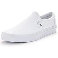 Vans Unisex Adults/' Classic Slip On, True White, 9 UK