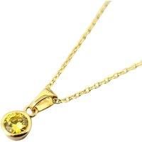 Mini Round Citrine November Birthstone Pendant Necklace