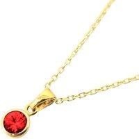 Mini Round Garnet January Birthstone Pendant Necklace