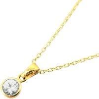 Mini Round White Topaz April Birthstone Pendant Necklace