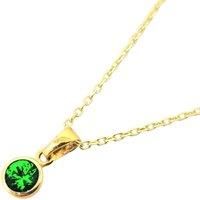 Mini Round Emerald May Birthstone Pendant Necklace