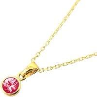 Mini Round Ruby July Birthstone Pendant Necklace