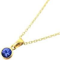 Mini Round Sapphire September Birthstone Pendant Necklace