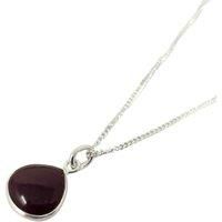 Dark Ruby 40th Birthday Gift Gemstone Sterling Silver Necklace