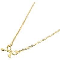 Tiny Small Bow Tie Ribbon Gold Plated Necklace