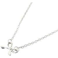Tiny Small Bow Tie Ribbon Sterling Silver Necklace