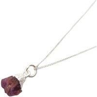 Raw Ruby Sterling Silver July Birthstone Necklace