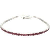 Garnet Gemstone Silver Tennis Bracelet