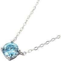 Aquamarine Moissanite Crystal Sterling Silver Necklace