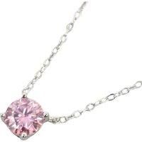 Harfi Women's Pink Tourmaline Moissanite Crystal Silver Necklace | Size: 18 inches