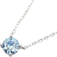 Harfi Women's Blue Topaz Moissanite Crystal Sterling Silver Necklace | Size: 18 inches