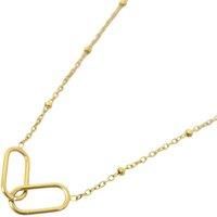 Interlocking Paperclip Infinity Gold Plated Necklace