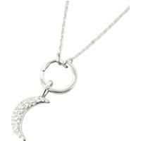Sterling Silver Crescent Moon Pendant Charm Necklace