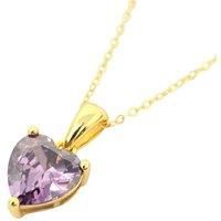Harfi Women's Heart Amethyst February Birthstone Necklace in Gold | Size: 18 inches