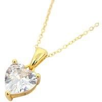 Harfi Women's Heart Diamond April Birthstone Necklace in Gold | Size: 18 inches