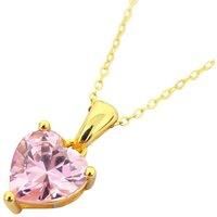 Harfi Women's Rose Quartz October Birthstone Love Heart Necklace in Gold | Size: 18 inches