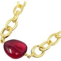 Harfi Women's Ruby July Birthstone Statement Pendant Necklace in Gold | Size: 16 inches
