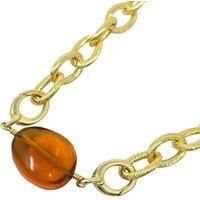 Harfi Women's Citrine November Birthstone Statement Pendant Necklace in Gold | Size: 16 inches