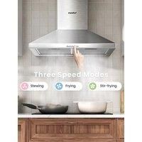 COMFEE' 60cm Chimney Cooker Hood Stainless Steel Extractor Hood with LED and Recirculating System Wall Mounted Range Hood