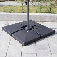£Breeins£4pcs Fillable Patio Offset Cantilever Umbrella Base Stand Heavy-Duty Square