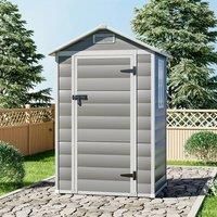 £Breeins£Outdoor Storage Shed Kit - Perfect for storing patio furniture, grey and white