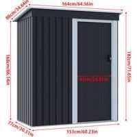 £Breeins£Outdoor Water-Resistant Galvanized Steel Storage Shed with Sloping Roof£Lockable Door for Lawn Patio Backyard