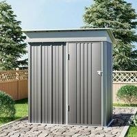 £Breeins£3 x 5 ft Grey Outdoor Metal Storage Shed with Lockable Door
