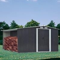 £Breeins£10x8 Outdoor Storage Shed, Utility Metal Tool Storage with Lockable Doors and Updated Frame