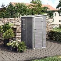 £Breeins£5x4 Outdoor Storage Shed, Plastic Resin Shed with Floor with Lockable Door for Patio
