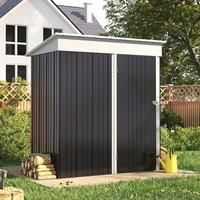 £Breeins£Charcoal Black 3x5ft Storage Shed with Shelves