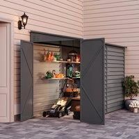 £Breeins£Outdoor Storage Shed Waterproof Metal Tool House With Foundation Kit Patio Lean for