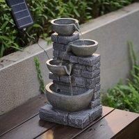 £Breeins£LED Outdoor Water Fountain, Stacked Stones Outdoors Fountains