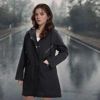 £Breeins£Women Outdoor Waterproof Rain Jacket Casual Loose Hooded Windproof Climbing Jackets Coat