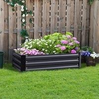 £Breeins£Metal Raised Garden Bed, Rectangle Raised Planter for Flowers Plants, Vegetables Herb