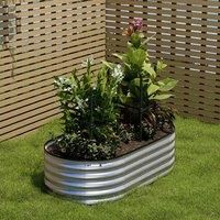 £Breeins£Galvanized Planter Raised Garden Beds Outdoor for Gardening, Vegetables, Large Metal Garden