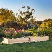 £Breeins£Raised Garden Bed Kit Outdoor Planter Box Wooden for Vegetable/Flower/Herb