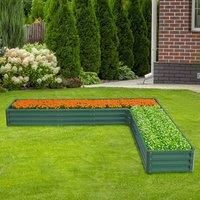 £Breeins£L-Shaped Galvanized Steel Raised Garden Bed